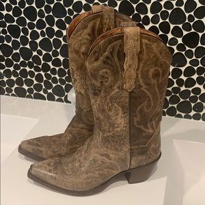 Leather dan post cowboy boots